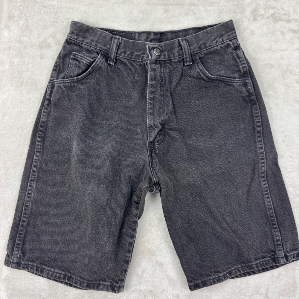 Vintage Wrangler Denim Shorts Boys‎ Size 16 Black Made in USA 25 Waist 90s